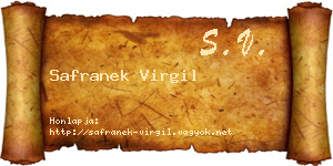 Safranek Virgil névjegykártya